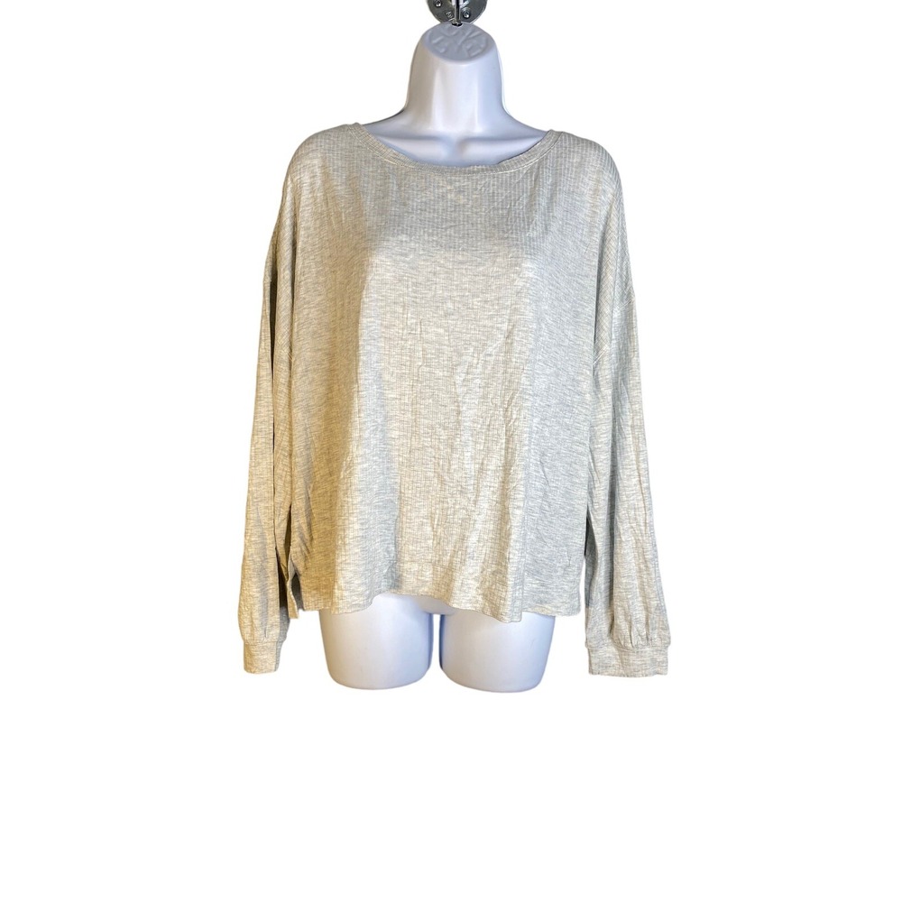 Old Navy Womens Long Sleeve‎ Round Neck Gray Lounge Top Size Large